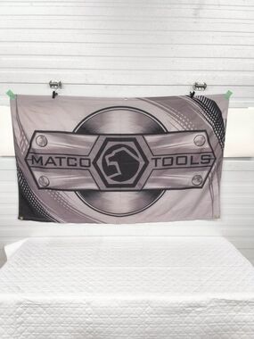 Matco Tools Premium 3x5 Garage Banner Flag Metallic Plate Carbon Fiber Tech